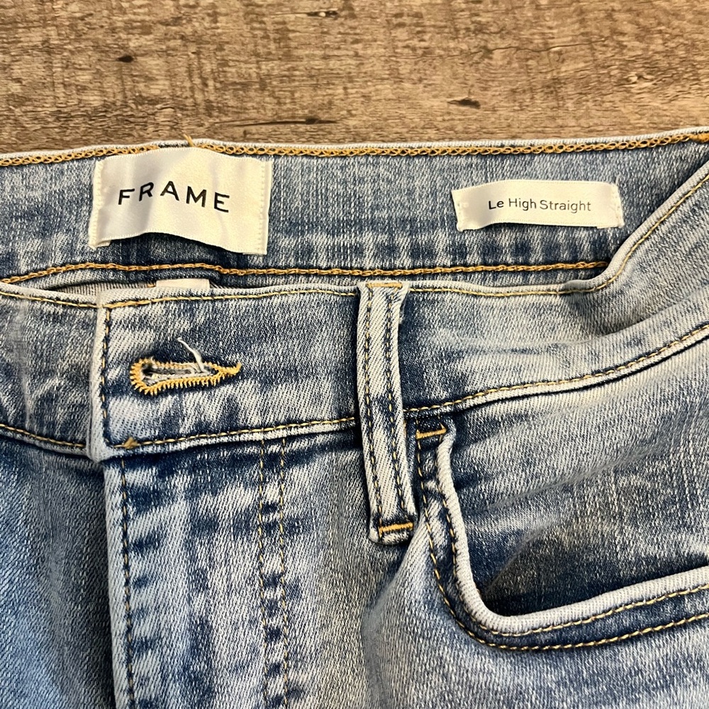 Frame Denim Light Blue Straight Leg Jeans